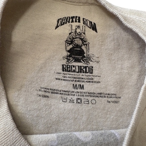 Death Row Records LA Graphic T Shirt Mens M Beige Short Sleeve Cotton Blend - Picture 2 of 3